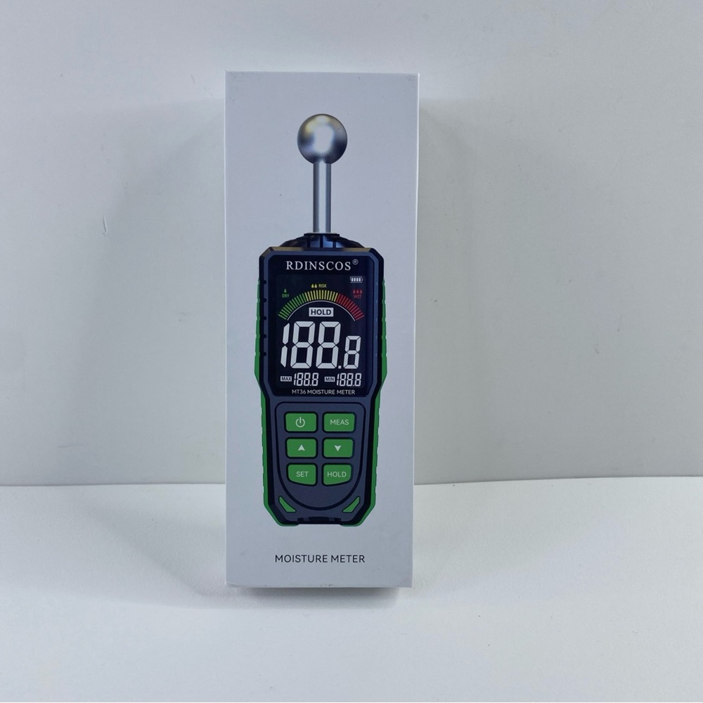 RDINSCOS Digital Moisture Meter 5-40mm Pinless Sensor Non-Destructive Detector